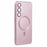 For Samsung Galaxy S24 Slim Case Rubberized TPU Phone Case with Lens Film, Magnetic Case - Pink - 3