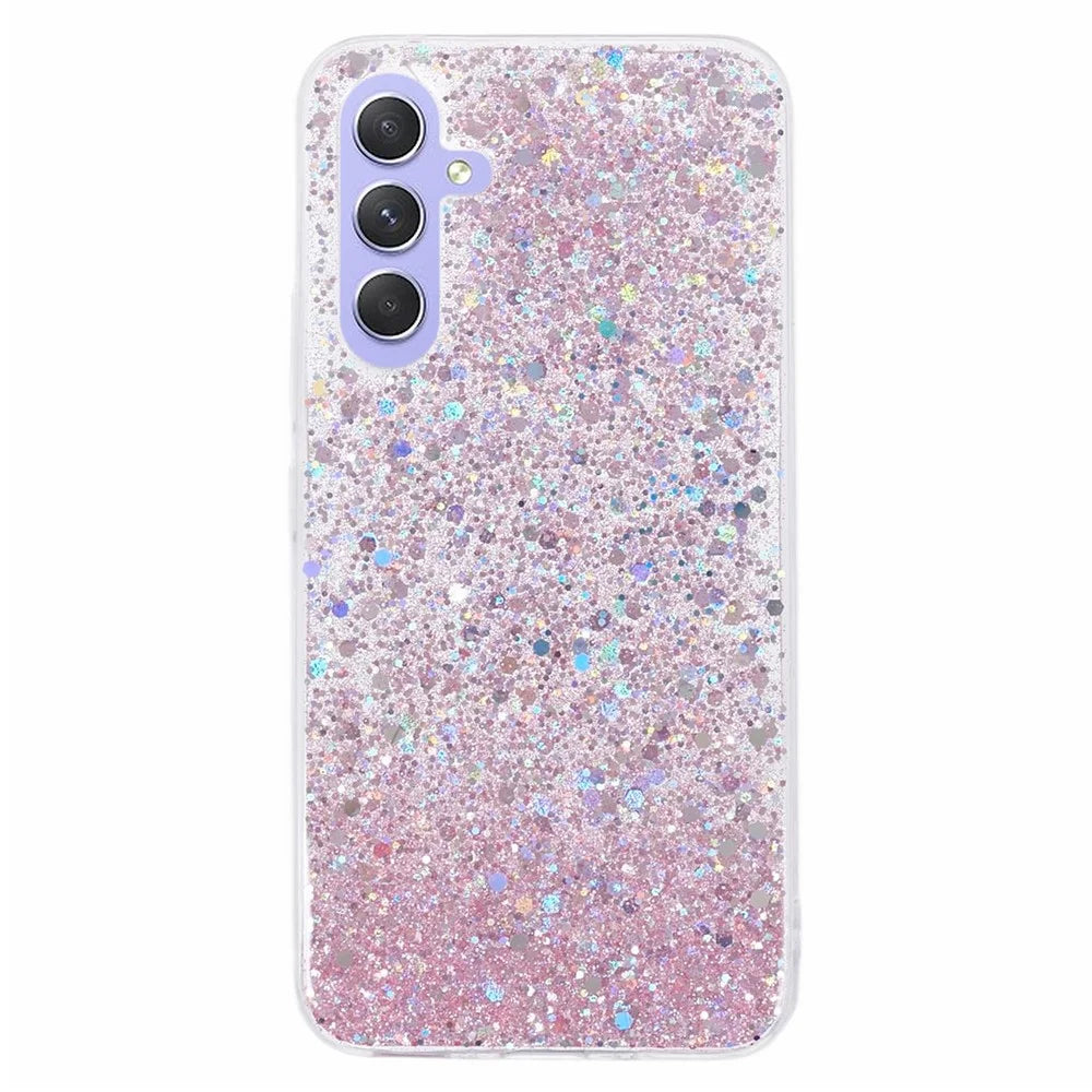 For Samsung Galaxy S23 FE TPU Case Glittery Scratch-proof Phone Cover - Pink - 1