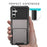 For Samsung Galaxy A55 5G Case PC+TPU Card Holder Hidden Pocket Anti-Scratch Cover - Black - 3