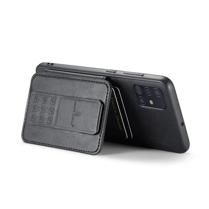 For Samsung Galaxy A71 4G SM-A715 Case Leather+TPU RFID Blocking Card Slots Phone Cover - Black - 5