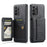 For Samsung Galaxy A73 5G Case with Card Holder Leather+TPU Protective Phone Cover - Black - 1