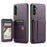 For Samsung Galaxy A35 5G RFID Blocking Case Cowhide Texture Leather+TPU Phone Cover - Purple - 1
