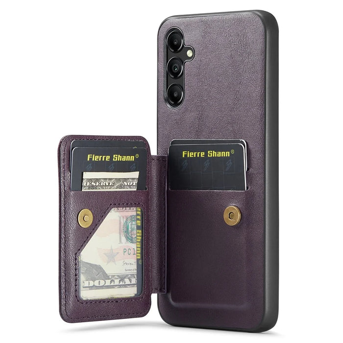 For Samsung Galaxy A35 5G RFID Blocking Case Cowhide Texture Leather+TPU Phone Cover - Purple - 2