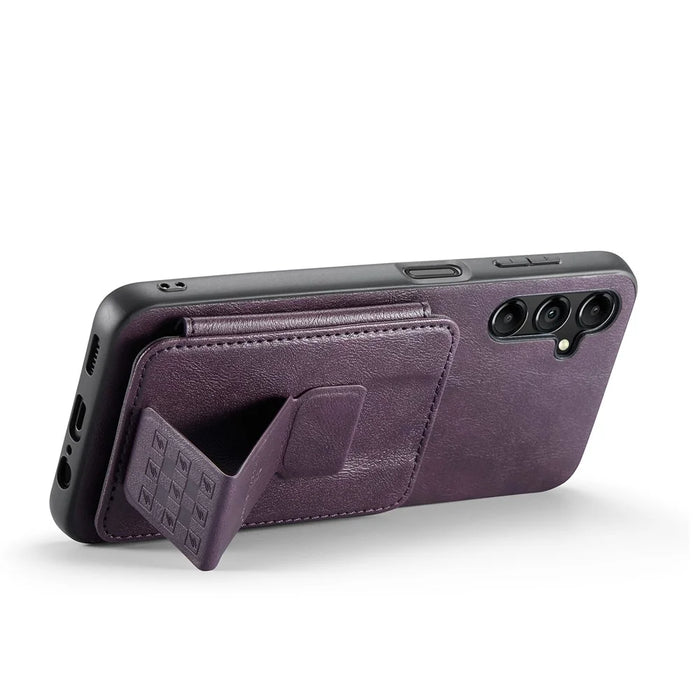 For Samsung Galaxy A35 5G RFID Blocking Case Cowhide Texture Leather+TPU Phone Cover - Purple - 4