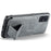 For Samsung Galaxy A51 4G SM-A515 Case Card Holder Leather Coated TPU Phone Cover - Grey - 3