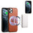 DENIOR For iPhone 11 Pro Max Magnetic Case Cowhide Texture Detachable Card Bag Phone Shell - Brown - 4
