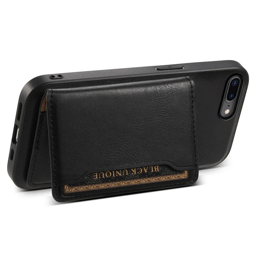 DENIOR For iPhone 7 Plus 5.5 inch / 8 Plus 5.5 inch Magnetic Case Detachable Card Slots Back Shell - Black - 3
