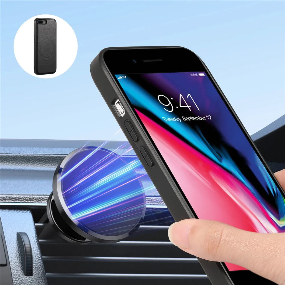 DENIOR For iPhone 7 Plus 5.5 inch / 8 Plus 5.5 inch Magnetic Case Detachable Card Slots Back Shell - Black - 6