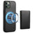 DENIOR For iPhone 11 Pro Magnetic Phone Case PU Leather+PC+TPU Card Holder Back Cover - Black - 1