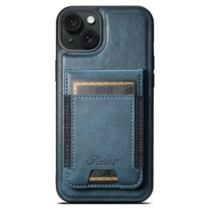 SUTENI H17 For iPhone 14 Plus Case Compatible with MagSafe Detachable Card Holder Phone Shell - Blue - 2