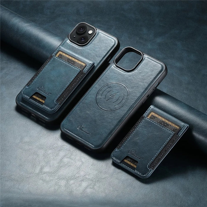SUTENI H17 For iPhone 14 Plus Case Compatible with MagSafe Detachable Card Holder Phone Shell - Blue - 6