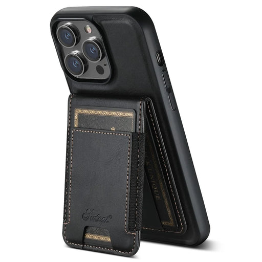 SUTENI H17 For iPhone 12 Pro Case Detachable Card Holder Phone Shell Compatible with MagSafe - Black - 1