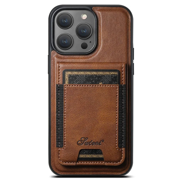 SUTENI H17 For iPhone 13 Pro Case Compatible with MagSafe Card Holder Phone Cover - Brown - 2