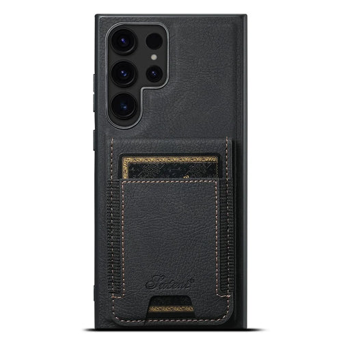 SUTENI H17 For Samsung Galaxy S22 Ultra 5G Case Magnetic Detachable Card Slots Slim Phone Cover - Black - 1