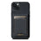 SUTENI H17 For iPhone 14 Plus Magnetic Case Litchi Texture Kickstand Phone Back Shell - Black - 2