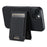 SUTENI H17 For iPhone 14 Plus Magnetic Case Litchi Texture Kickstand Phone Back Shell - Black - 3