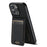 SUTENI H17 For iPhone 14 Pro Max Magnetic Case Litchi Texture Detachable Card Slot Protective Shell - Black - 1