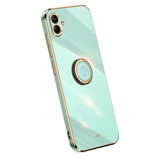 XINLI For Samsung Galaxy A04e 4G / F04 4G / M04 4G Case Kickstand Electroplated TPU Cover - Cyan - 1
