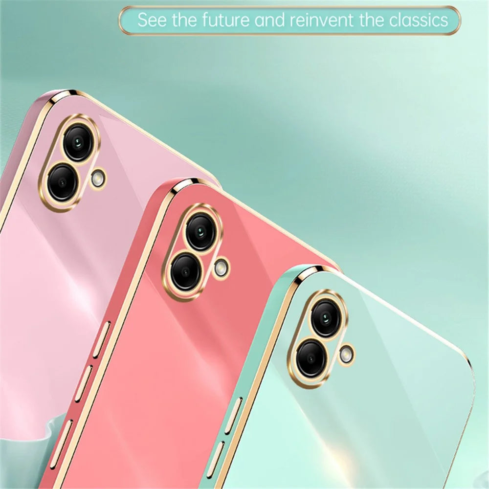 XINLI For Samsung Galaxy A04e 4G / F04 4G / M04 4G Case Kickstand Electroplated TPU Cover - Cyan - 6
