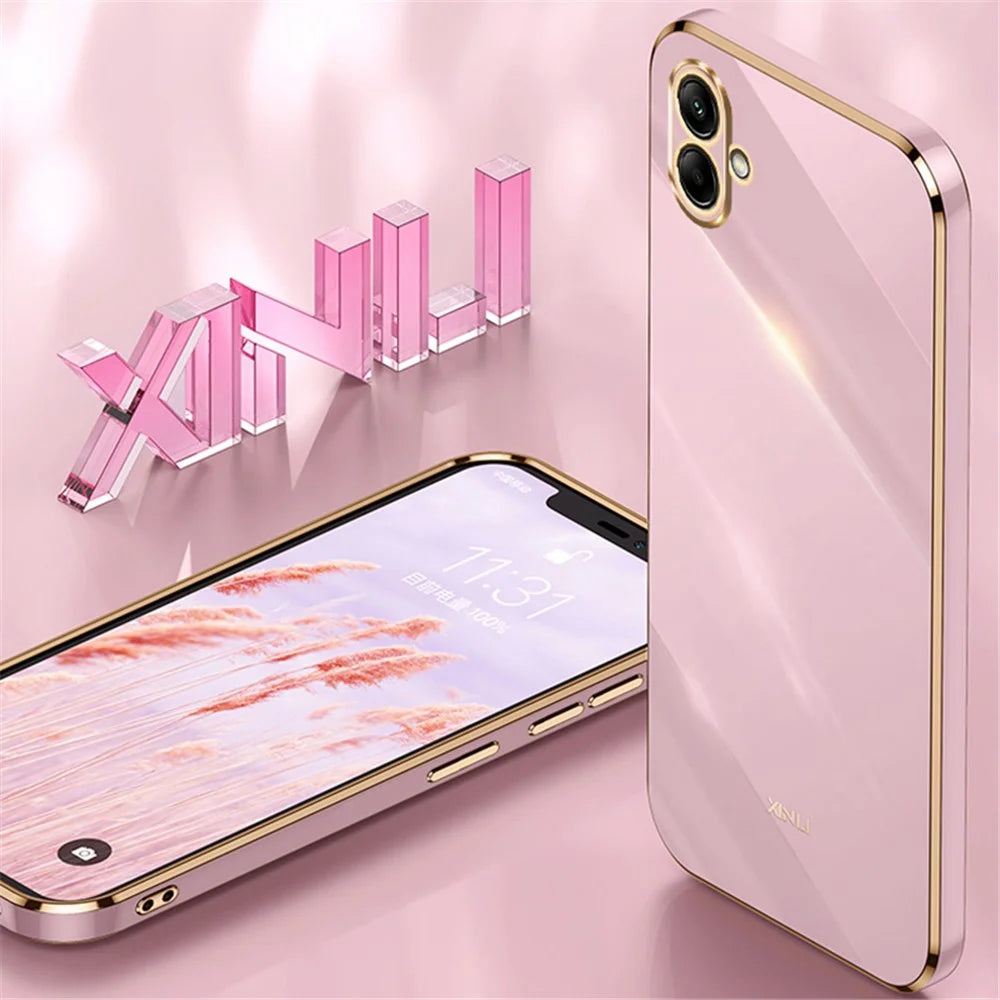 XINLI For Samsung Galaxy A04e 4G / F04 4G / M04 4G Case Soft TPU Electroplating Cover - Cyan - 4