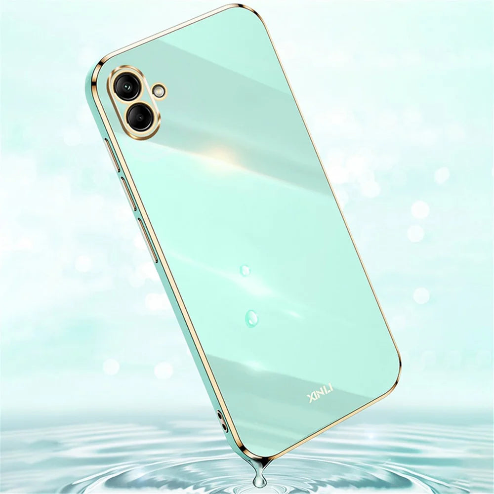 XINLI For Samsung Galaxy A04e 4G / F04 4G / M04 4G Case Soft TPU Electroplating Cover - Cyan - 6