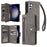 For Samsung Galaxy S24+ Case Zipper Pocket Folio PU Leather Wallet Phone Cover - Grey - 1