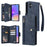 For Samsung Galaxy A05 4G Leather Case Wallet Zipper Pocket Phone Cover Rivet Decor - Blue - 1
