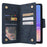 For Samsung Galaxy A05 4G Leather Case Wallet Zipper Pocket Phone Cover Rivet Decor - Blue - 2