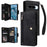 For Google Pixel 8a Case PU Leather Flip Phone Cover with 9 Card Slots - Black - 1