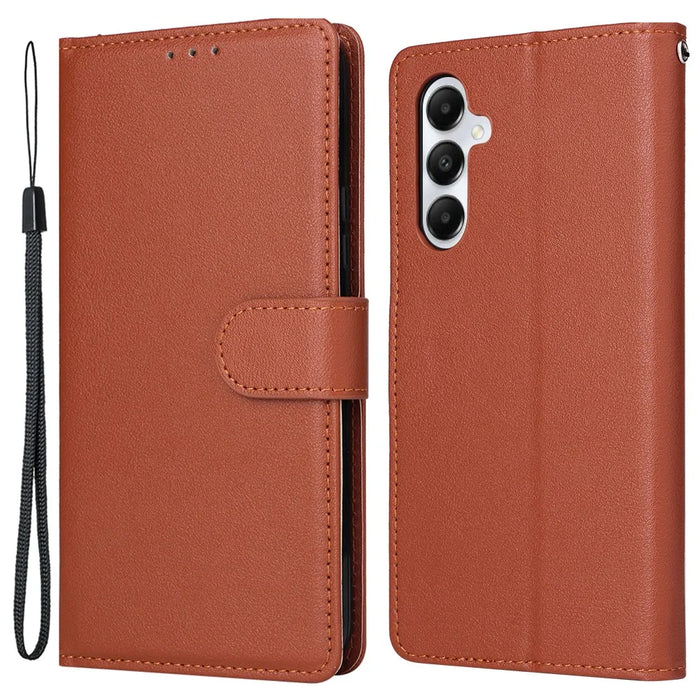 For Samsung Galaxy A05s 4G Case Leather Wallet Phone Cover Full Protection - Brown - 1