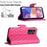 For Samsung Galaxy A33 5G Leather Case Phone Stand Cover with 7 Card Slots and Hand Strap - Rose - 3