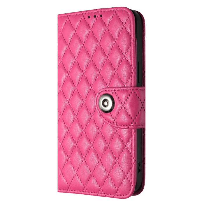 For Samsung Galaxy A33 5G Leather Case Phone Stand Cover with 7 Card Slots and Hand Strap - Rose - 7