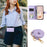 For Samsung Galaxy A24 4G (162.1 x 77.6 x 8.3mm) Case Wallet Leather Cover with Shoulder Strap - Purple - 5