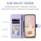 For Samsung Galaxy A24 4G (162.1 x 77.6 x 8.3mm) Case Wallet Leather Cover with Shoulder Strap - Purple - 6