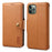 DENIOR For iPhone 11 Pro Case Cowhide Texture Wallet Anti-drop Leather Phone Cover - Khaki - 1