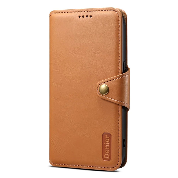DENIOR For iPhone 11 Pro Case Cowhide Texture Wallet Anti-drop Leather Phone Cover - Khaki - 5