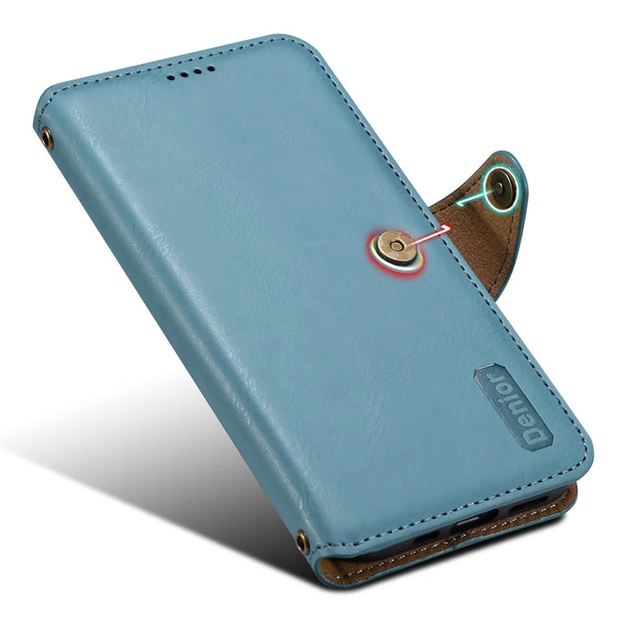 DENIOR For iPhone XS Max Case Wallet Stand Leather Phone Cover Protector - Blue - 4