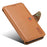DENIOR For iPhone 14 Plus Shockproof Case Cowhide Texture Stand Mobile Phone Cover - Khaki - 4