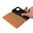 DENIOR For iPhone 14 Plus Shockproof Case Cowhide Texture Stand Mobile Phone Cover - Khaki - 5