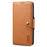 DENIOR For iPhone 14 Plus Shockproof Case Cowhide Texture Stand Mobile Phone Cover - Khaki - 6