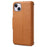 DENIOR For iPhone 14 Plus Shockproof Case Cowhide Texture Stand Mobile Phone Cover - Khaki - 7