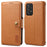 DENIOR For Samsung Galaxy A52 4G / 5G / A52s 5G Leather Phone Case with Wallet Card Slots - Khaki - 1
