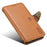 DENIOR For Samsung Galaxy A22 5G (EU Version) Wallet Case Stand Leather Phone Cover - Khaki - 4