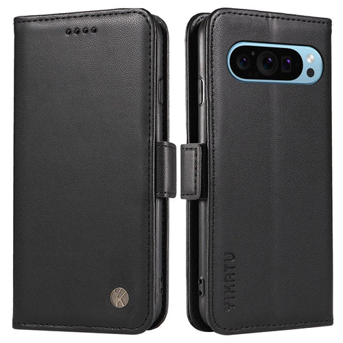 YIKATU YK-003 For Google Pixel 10 Pro / 10 / 9 Pro / 9 Wallet Phone Case Anti-Drop Leather Flip Cover - Black - 1