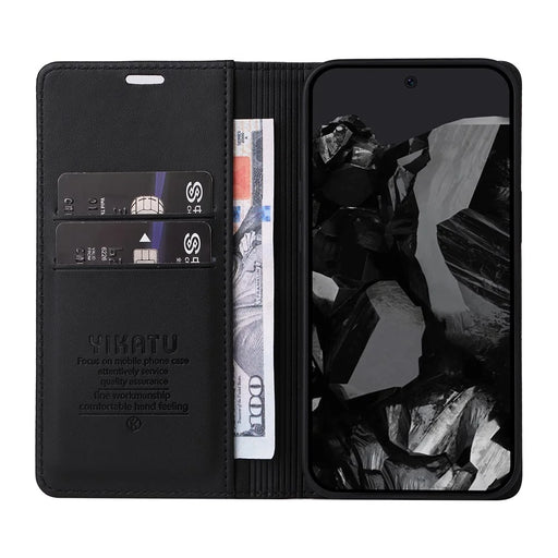 YIKATU YK-001 For Google Pixel 10 Pro XL / 9 Pro XL Phone Case Magnetic Closure PU Leather Flip Cover - Black - 2