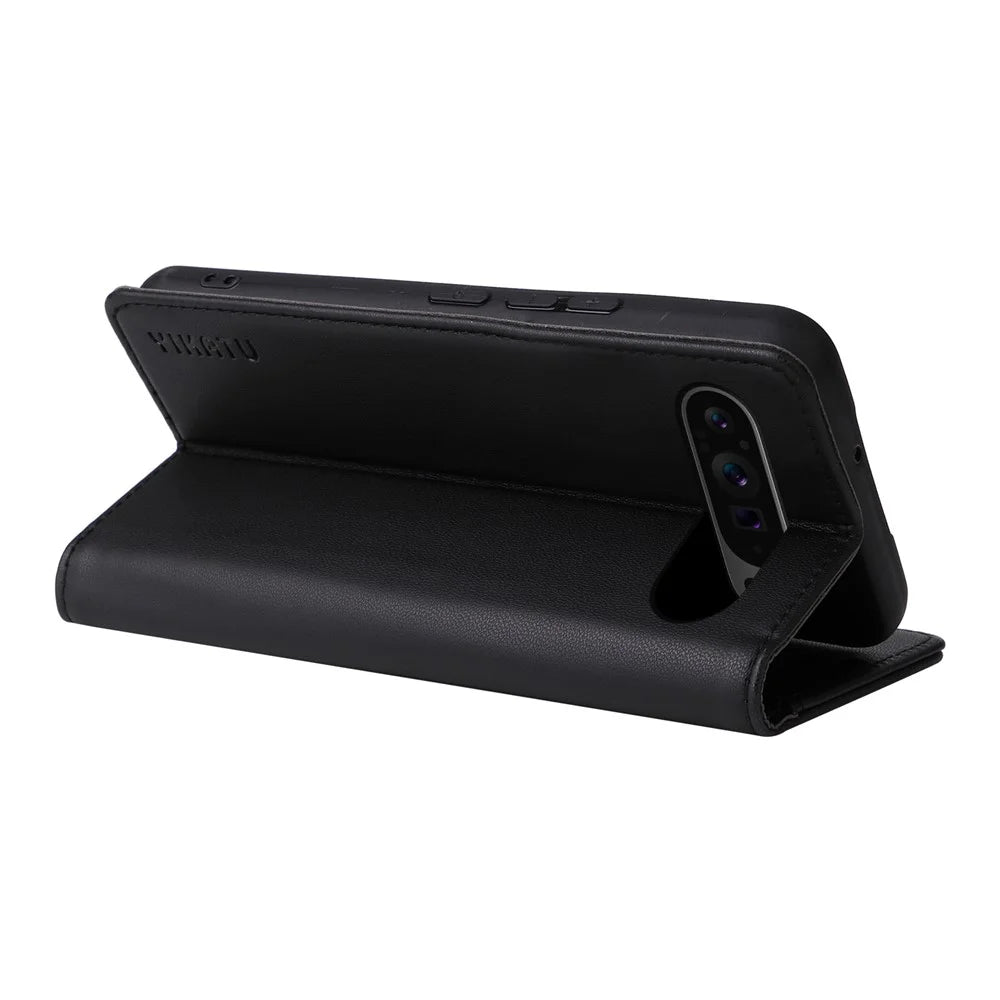 YIKATU YK-001 For Google Pixel 10 Pro XL / 9 Pro XL Phone Case Magnetic Closure PU Leather Flip Cover - Black - 3