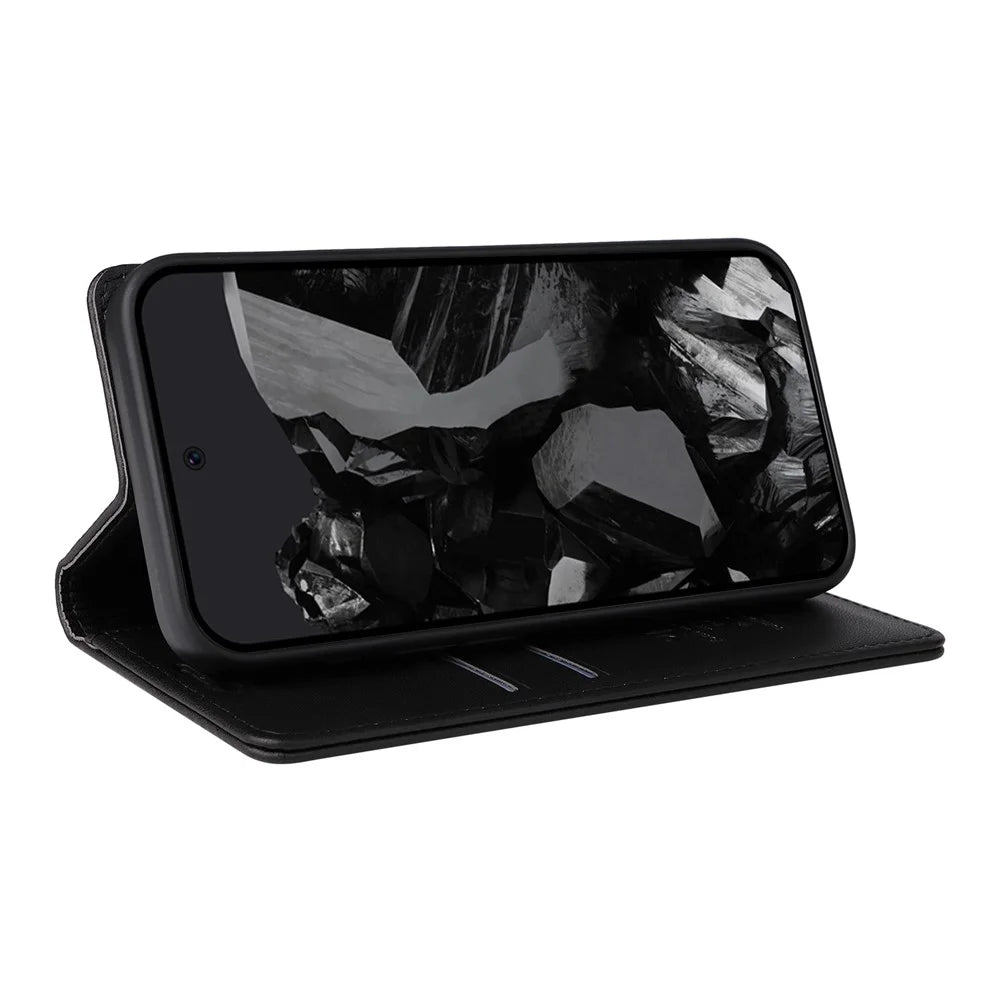 YIKATU YK-001 For Google Pixel 10 Pro XL / 9 Pro XL Phone Case Magnetic Closure PU Leather Flip Cover - Black - 4