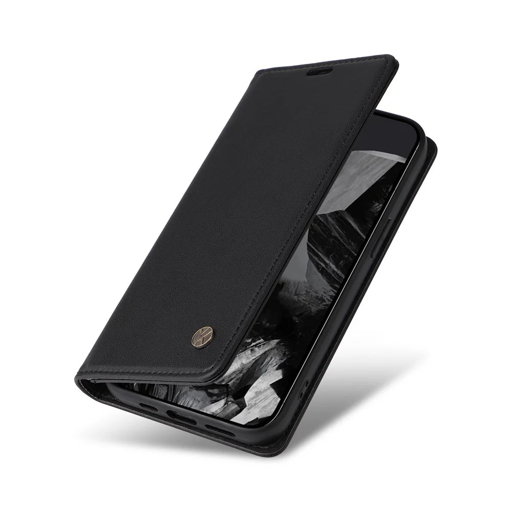 YIKATU YK-001 For Google Pixel 10 Pro XL / 9 Pro XL Phone Case Magnetic Closure PU Leather Flip Cover - Black - 5