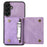 For Samsung Galaxy A14 5G / 4G Case RFID Blocking Wallet Leather Coated TPU Phone Cover - Purple - 2