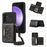 For Samsung Galaxy S23 Case Leather+TPU Kickstand Cover with Lanyard RFID Blocking Wallet - Black - 1
